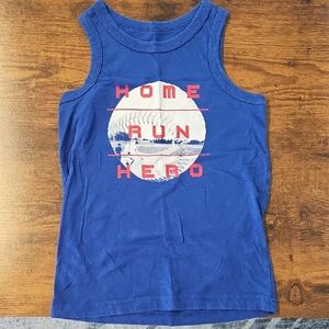 Boys Blue Tank Top with Home Run Hero Print Size Small